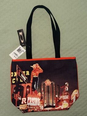 NWT Vintage Y2K Vegas Fremont St. Shoulder Tote. Rhinestones. “August” brand.